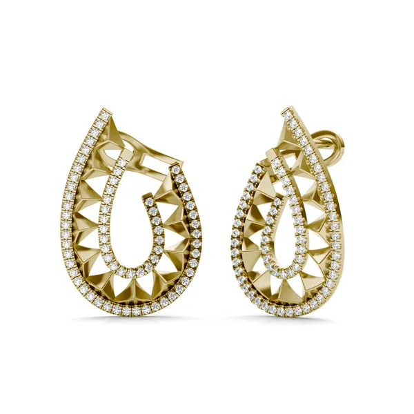 Duo Teardrop Ouro Hoop Earrings