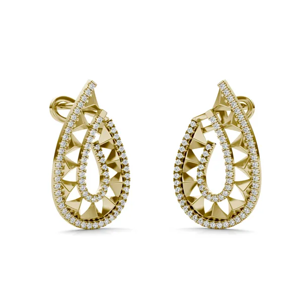 Duo Teardrop Ouro Hoop Earrings