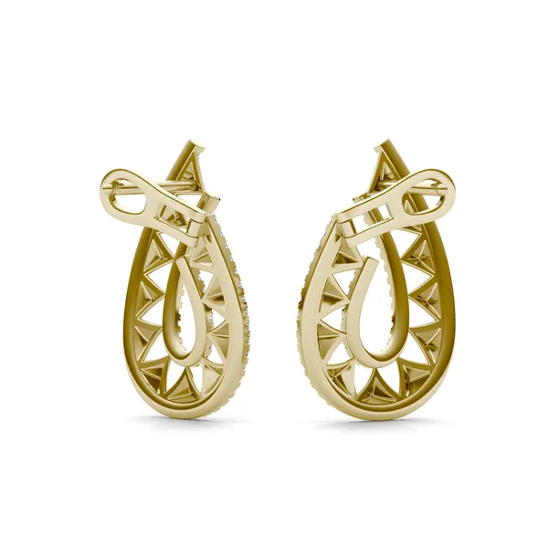 Duo Teardrop Ouro Hoop Earrings