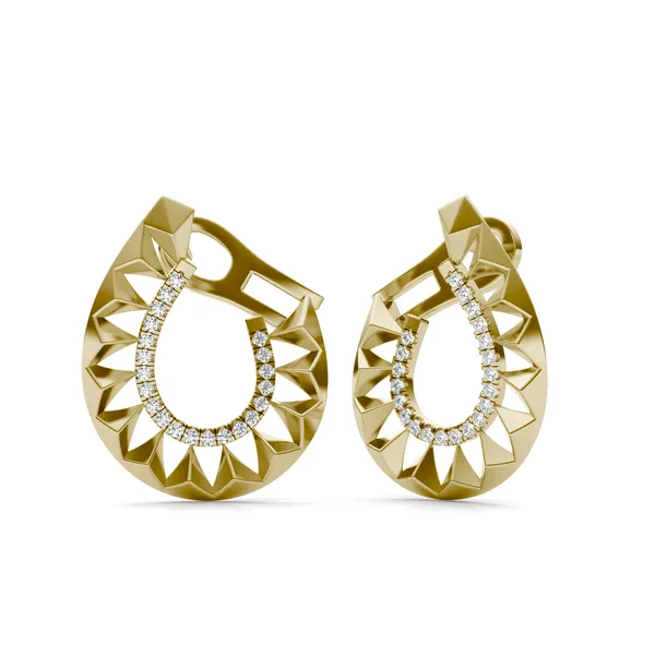Solo Teardrop Ouro Hoop Earrings
