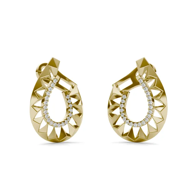 Solo Teardrop Ouro Hoop Earrings