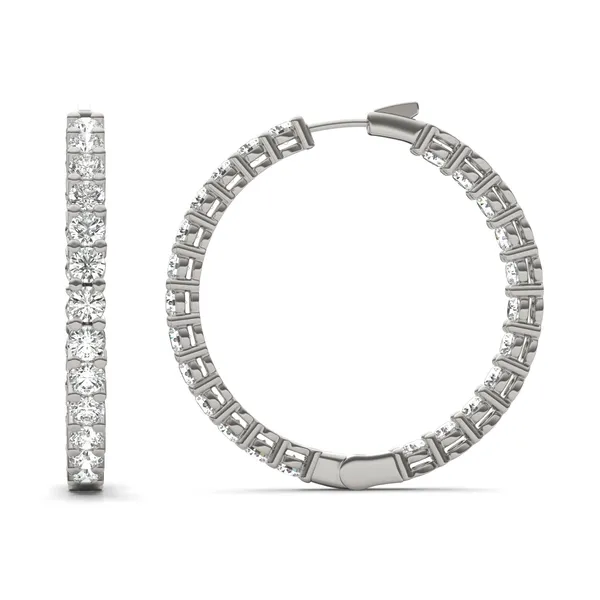 Round Brilliant Couture Inside Out Basket Hoop Earrings