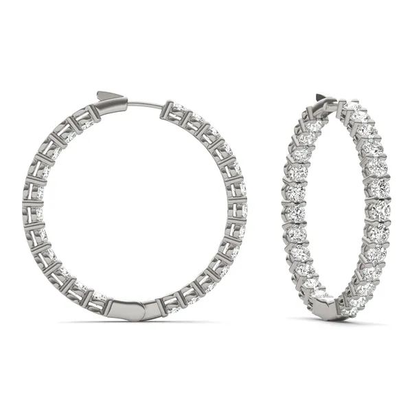 Round Brilliant Couture Inside Out Basket Hoop Earrings