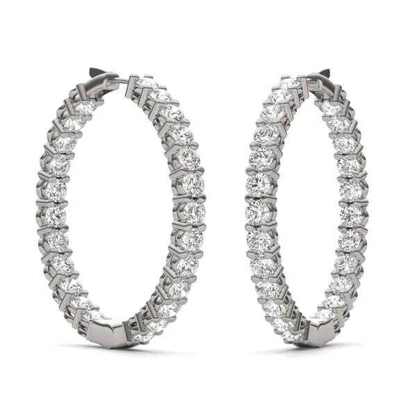 Round Brilliant Couture Inside Out Basket Hoop Earrings