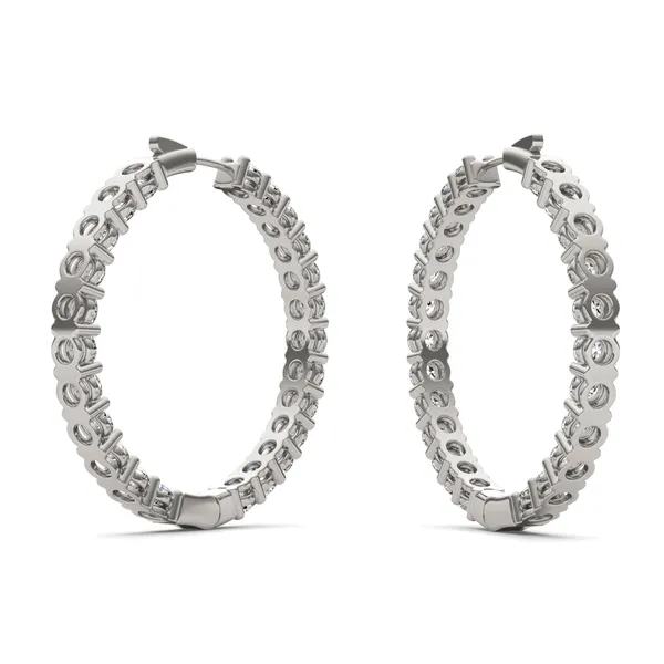 Round Brilliant Couture Inside Out Basket Hoop Earrings