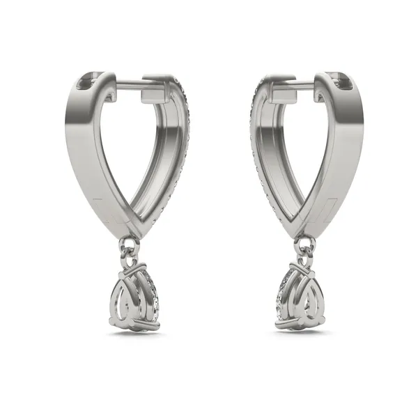 Angled Pear Drop Huggie Earrings