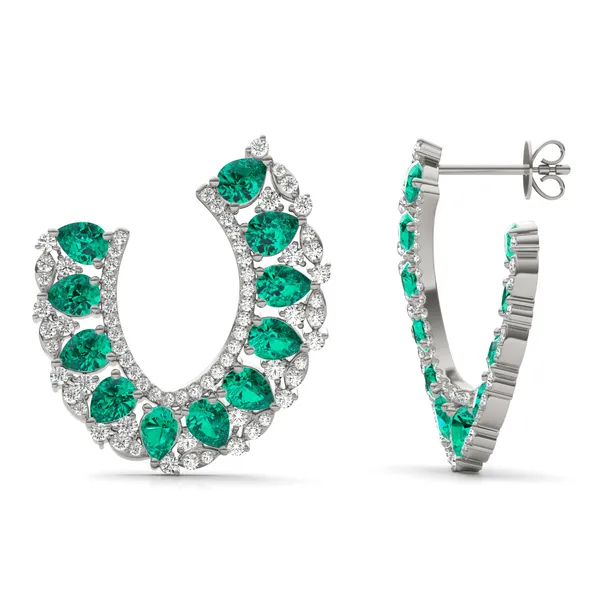 Emerald Azalea Open Hoop Earrings