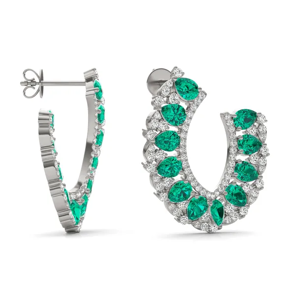 Emerald Azalea Open Hoop Earrings
