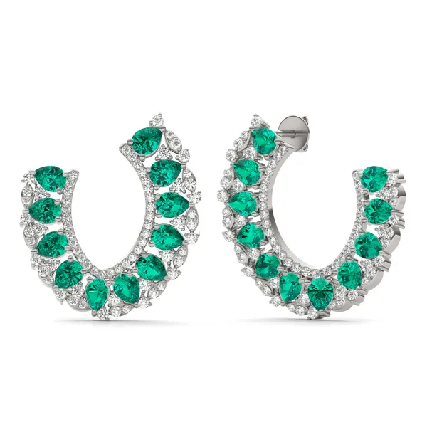 Emerald Azalea Open Hoop Earrings