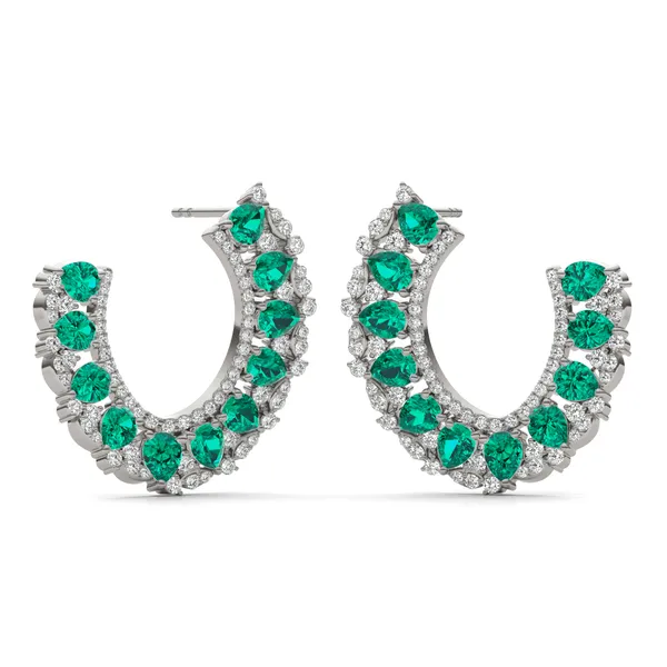 Emerald Azalea Open Hoop Earrings
