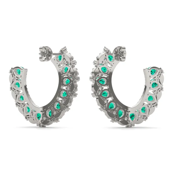 Emerald Azalea Open Hoop Earrings