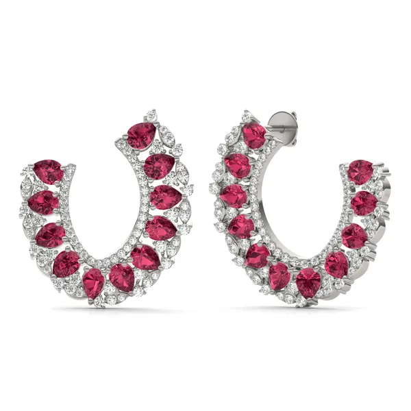 Ruby Azalea Open Hoop Earrings