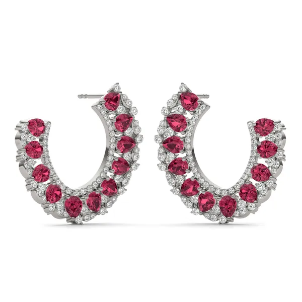 Ruby Azalea Open Hoop Earrings