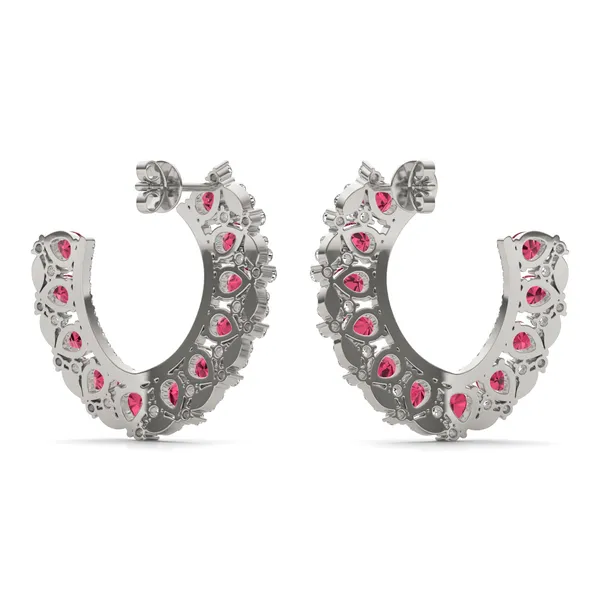 Ruby Azalea Open Hoop Earrings