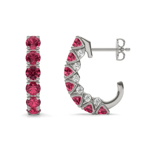 Ruby Mini J-Hoop Earrings