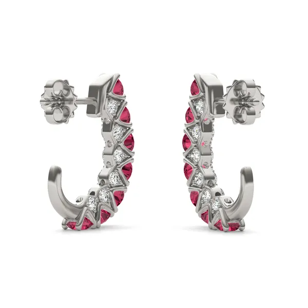 Ruby Mini J-Hoop Earrings