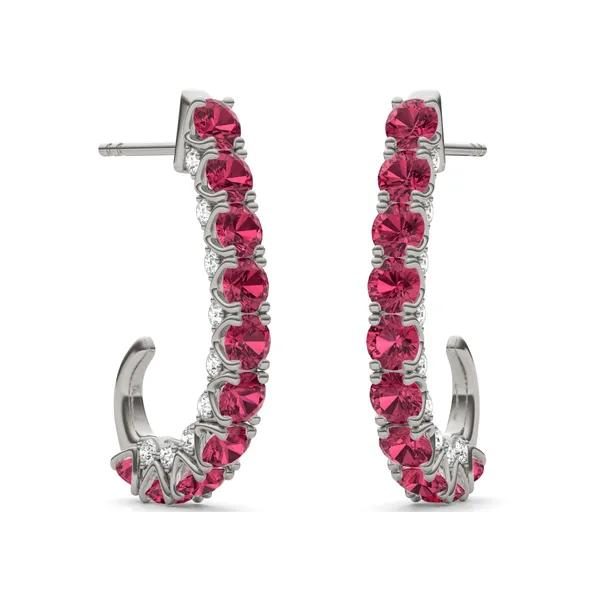 Ruby Elongated J-Hoop Earrings