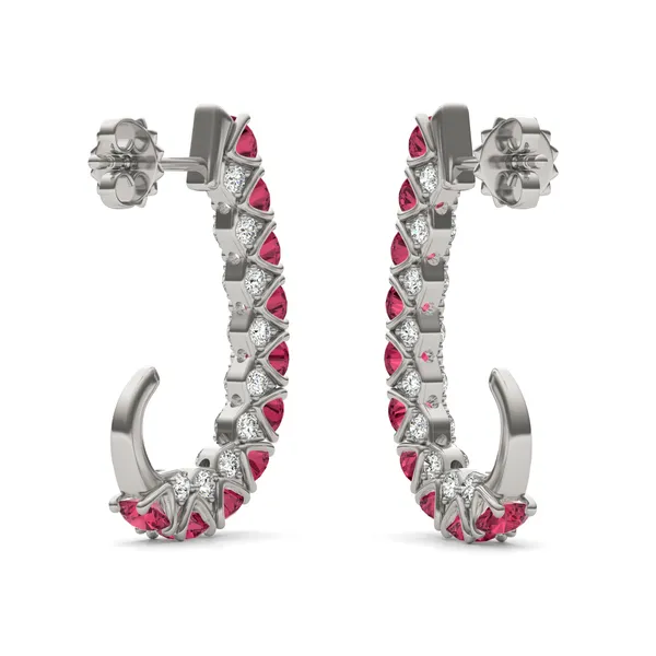 Ruby Elongated J-Hoop Earrings