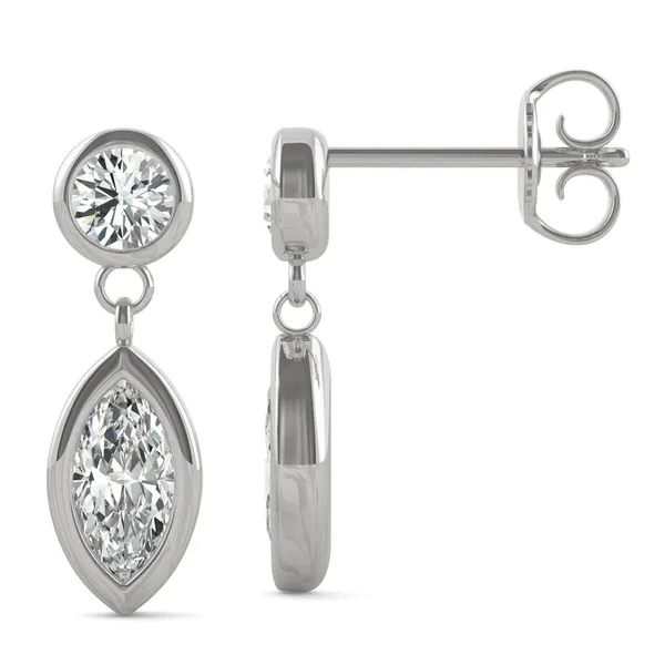 Petite Bezel Drop Earrings