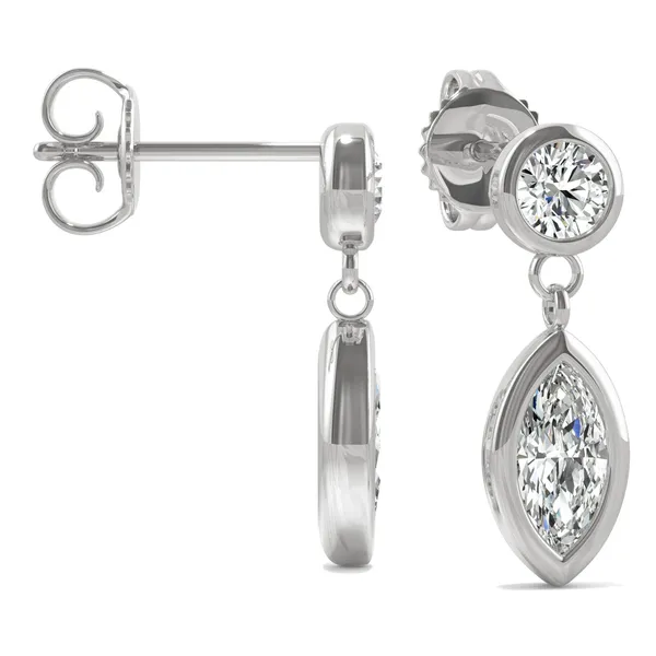 Petite Bezel Drop Earrings