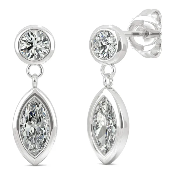 Petite Bezel Drop Earrings