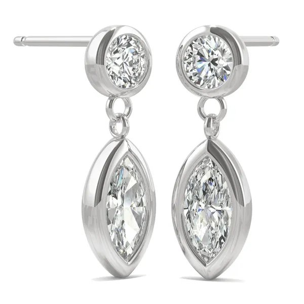 Petite Bezel Drop Earrings