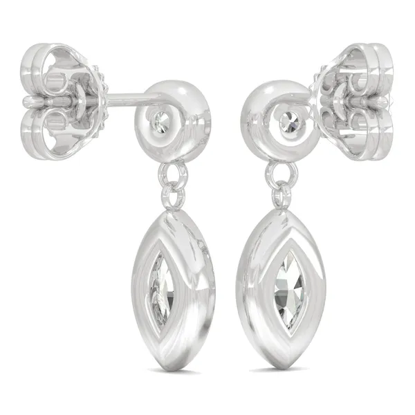 Petite Bezel Drop Earrings