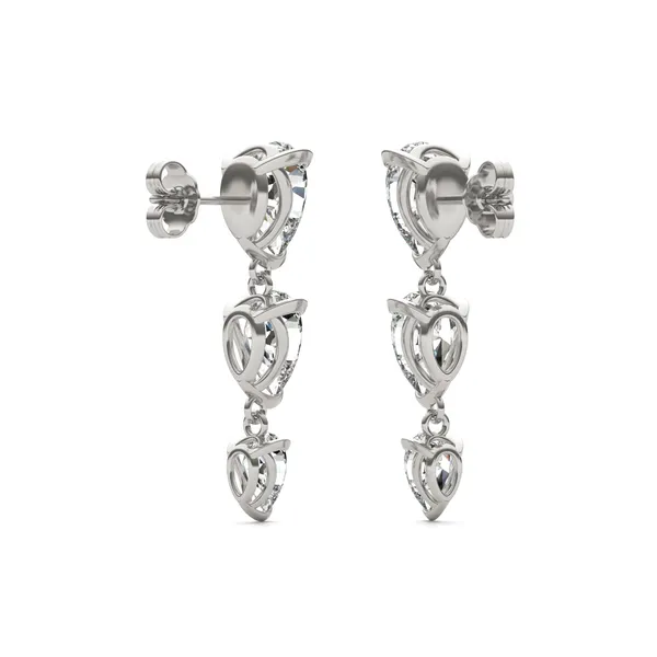 Pear Three-Stone Graduated Drop Earrings