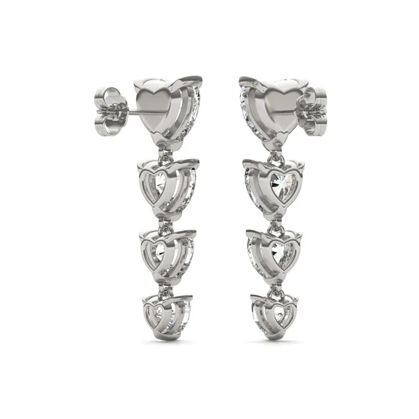 Heart Four-Stone Graduated Drop Earrings