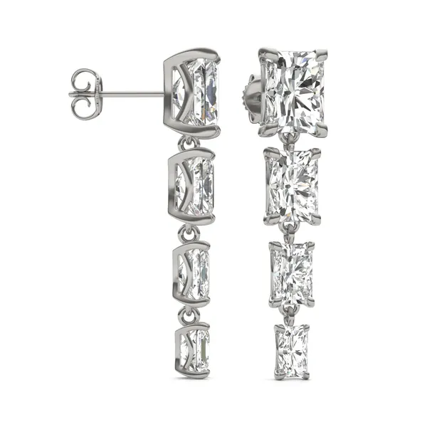 Radiant Four-Stone Graduated Drop Earrings