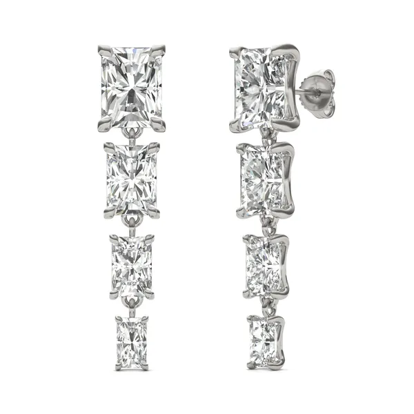 Radiant Four-Stone Graduated Drop Earrings