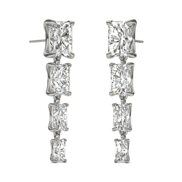 Radiant Four-Stone Graduated Drop Earrings