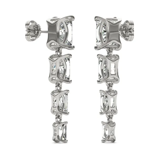 Radiant Four-Stone Graduated Drop Earrings