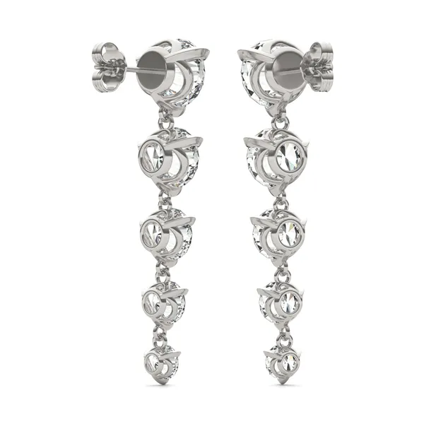 Round Brilliant Five-Stone Graduated Drop Earrings