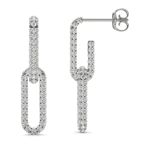 Pavé Paperclip Drop Earrings (1 1/3 ct. tw.)