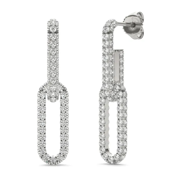 Pavé Paperclip Drop Earrings (1 1/3 ct. tw.)