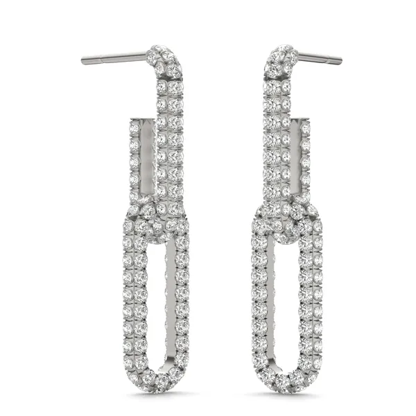 Pavé Paperclip Drop Earrings (1 1/3 ct. tw.)