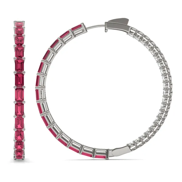 Ruby Dyad Hoop Earrings