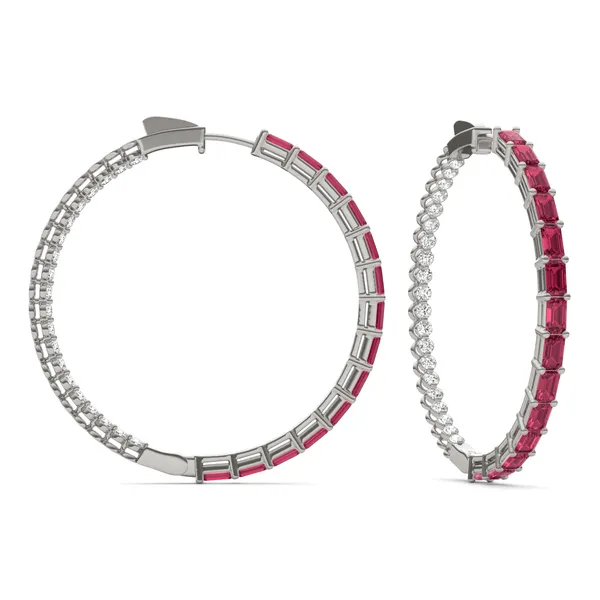 Ruby Dyad Hoop Earrings