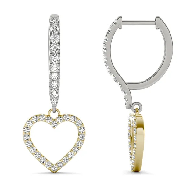 Heart Accented Drop Earrings