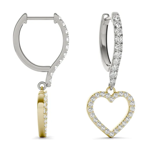 Heart Accented Drop Earrings
