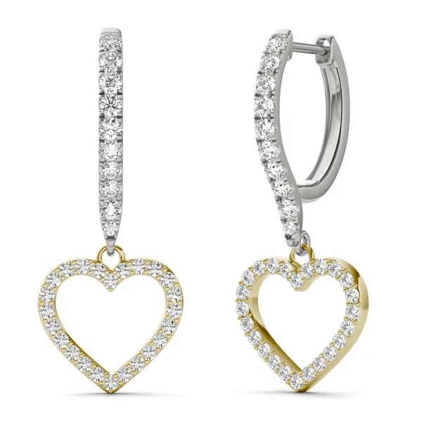 Heart Accented Drop Earrings
