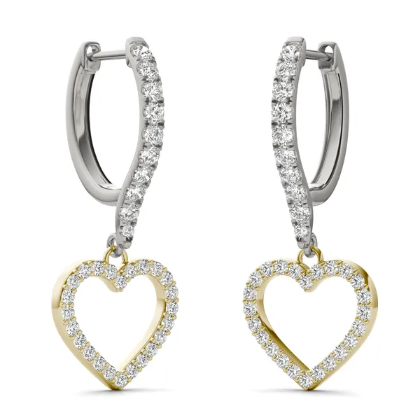 Heart Accented Drop Earrings