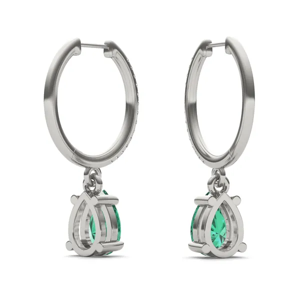 Emerald Huggie Drop Earrings