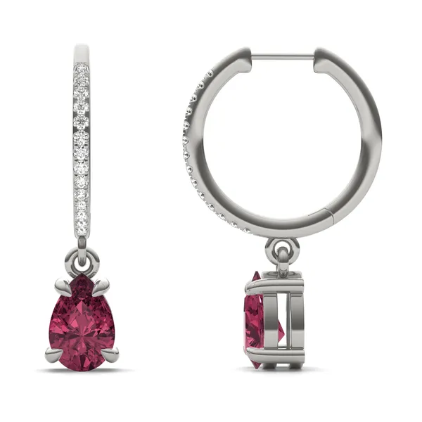 Ruby Huggie Drop Earrings