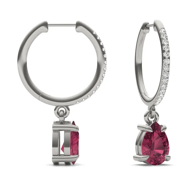 Ruby Huggie Drop Earrings