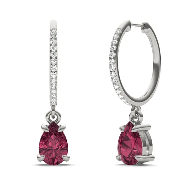 Ruby Huggie Drop Earrings