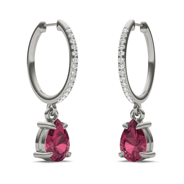 Ruby Huggie Drop Earrings