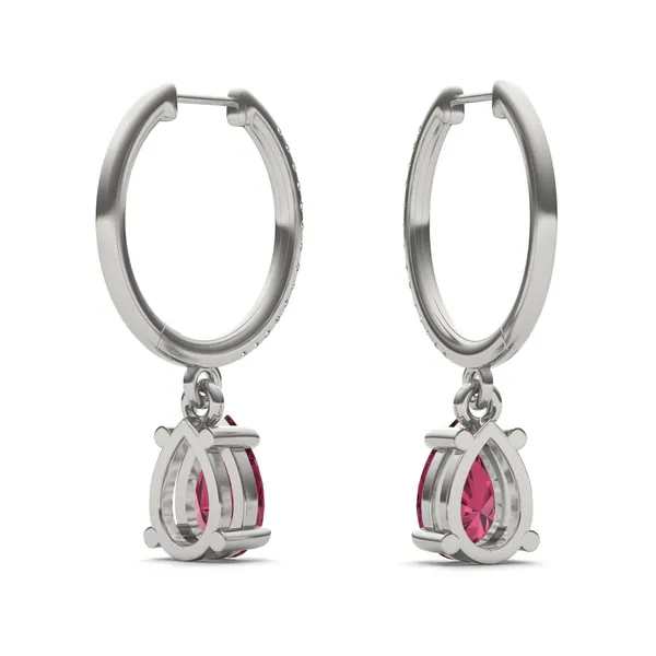 Ruby Huggie Drop Earrings