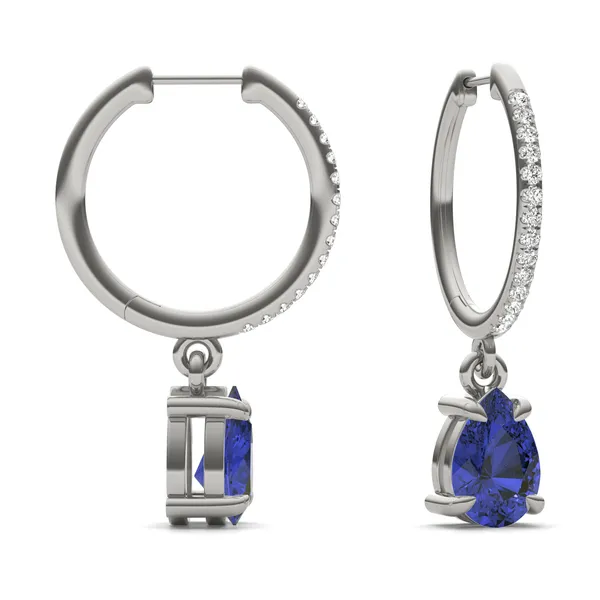 Sapphire Huggie Drop Earrings